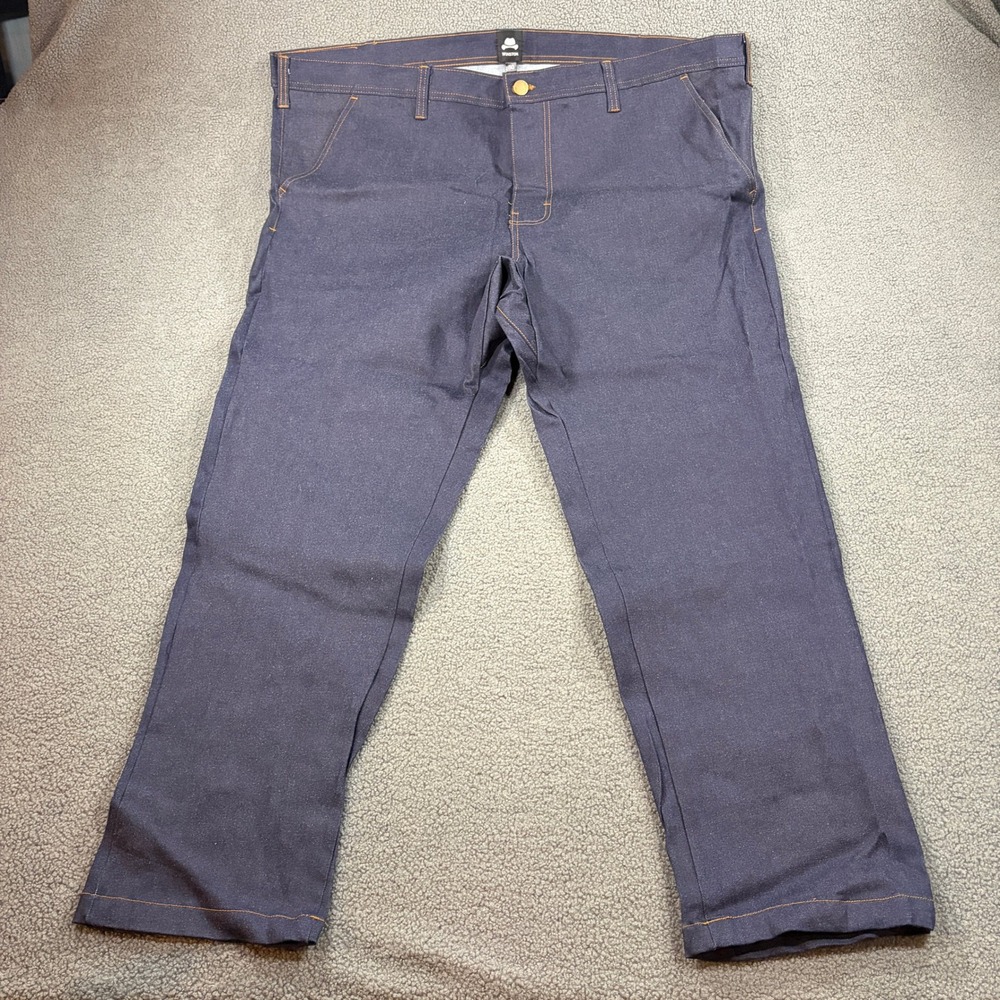 Winston Jeans Mens 50 Blue Straight Leg Denim Contrast Stitching Stretch 7897